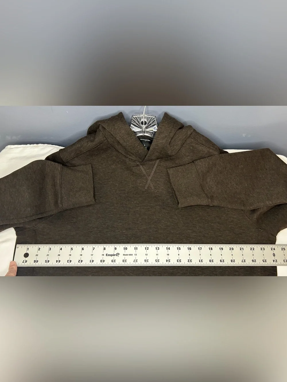 Banana Republic Scuba Hoodie Mens L Brown Heather Fleece Pullover Sweatshirt
